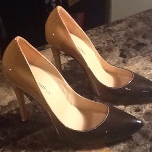 Tan and brown pumps